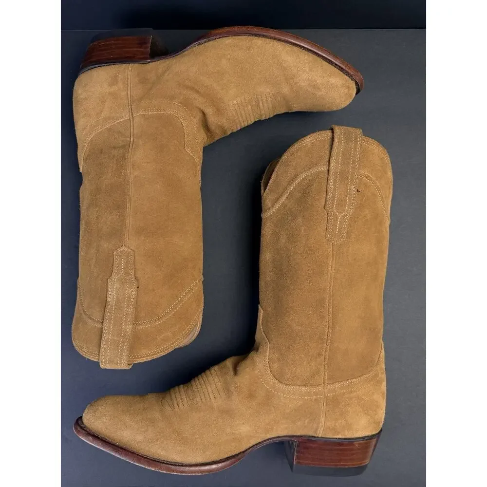 TECOVAS The Johnny 1008 Men’s 9D Tan Suede Handmade Cowboy Boots Western
